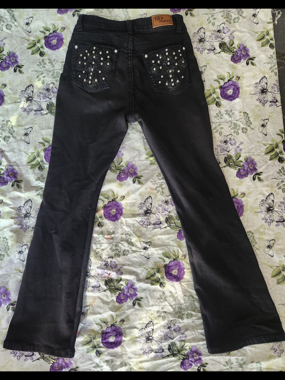 Studded Black Teen Girls Jeans